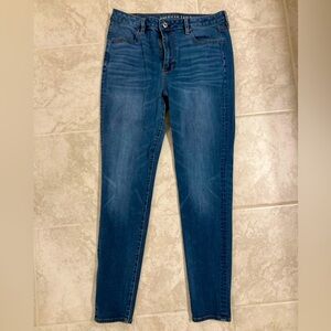 American Eagle Jeans Jeggings Size: 14 Medium Wash Blue Next Level Stretch